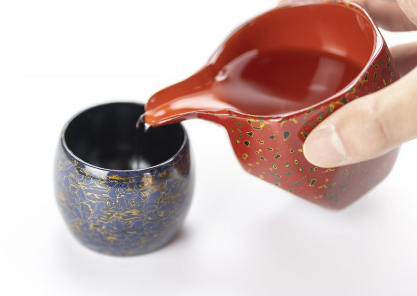 Daruma Sake Cup – Marble Tsugaru Lacquer