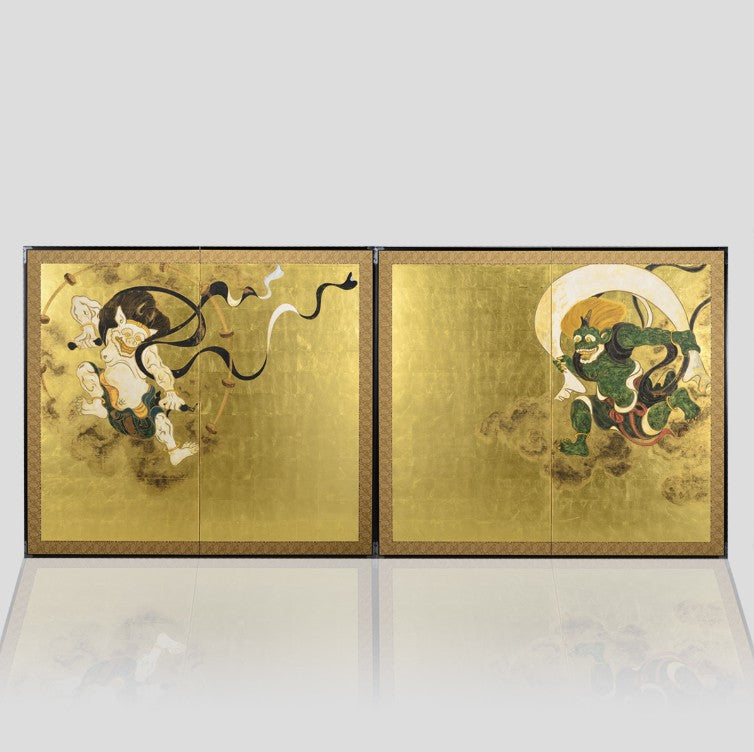 Fujin and Raijin Folding Screen (Pair)
