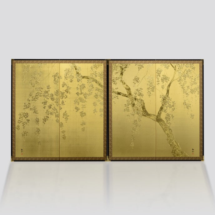 Folding Screen – Weeping Cherry Blossom (Pair)