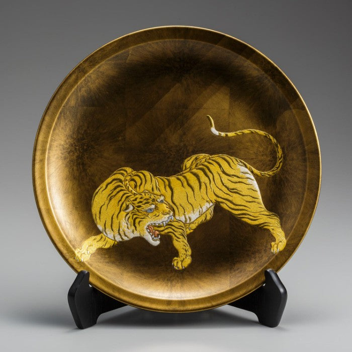 Decorative Art Plate – Tiger (Gold Leaf)