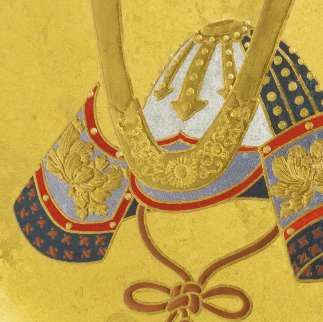 Decorative Art Plate – Samurai Helmet (Gold Leaf)