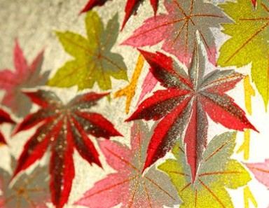 Fan-Shaped Maki-e Lacquer Art Panel | Sakura & Maple