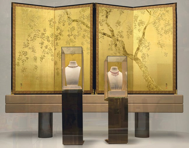 Folding Screen – Weeping Cherry Blossom (Pair)