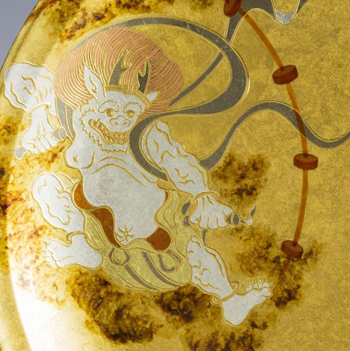 Decorative Art Plate – Fujin & Raijin (Gold Leaf)