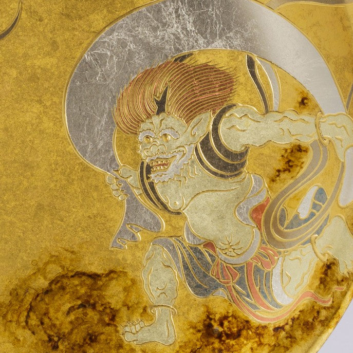 Decorative Art Plate – Fujin & Raijin (Gold Leaf)