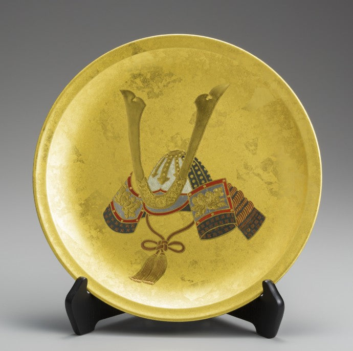 Decorative Art Plate – Samurai Helmet (Gold Leaf)