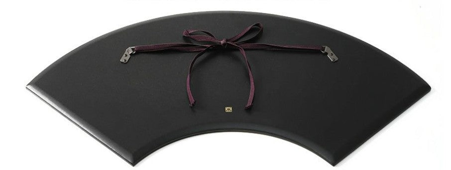 Fan-Shaped Maki-e Lacquer Art Panel | Sakura & Maple