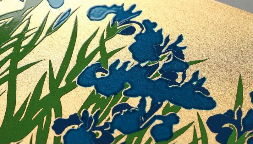 Fan-Shaped Maki-e Lacquer Art Panel | Rinpa Masterpieces